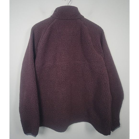 Carhartt Fleece Snap Pullover Mens XL Sherpa Relaxed Fit Jacket Grey Plum - Picture 2 of 13